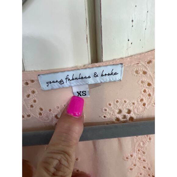 Young Fabulous & Broke YFB size XS oversized eyelet dress or coverup - Picture 2 of 5
